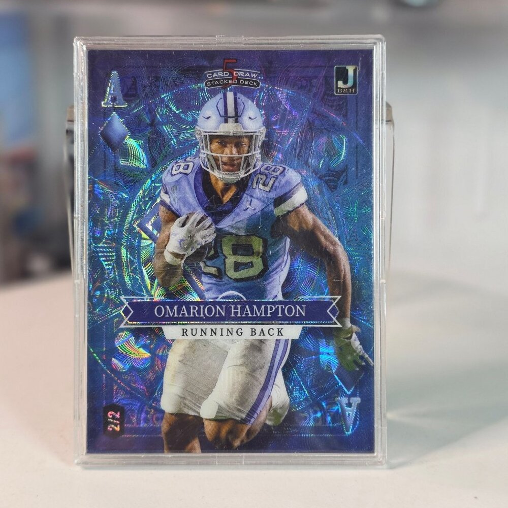 New 2023 Wild Card #SD-OH /2 Omarion Hampton Stacked Deck Color Match UNC RB
